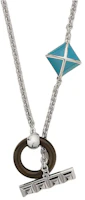 HERMES Medor XO Logo Metal Necklace Blue for Men. H100009FP79 HERMES Medor XO Logo Metal Necklace Blue for Men. H100009FP79