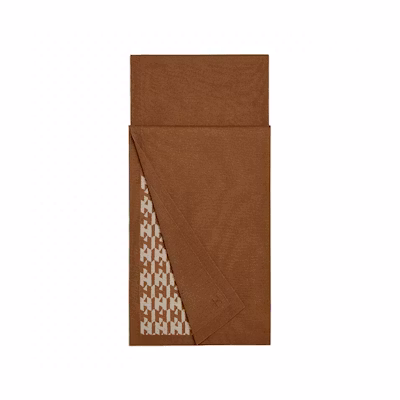 HERMES Men’s Knit Wool Scarf Brown Colorblock Design H393846T 03