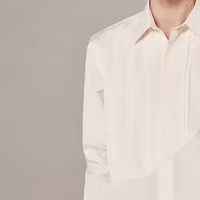 Sizing HERMES 男士素色長袖襯衫 象牙白 SS24. H366420H184