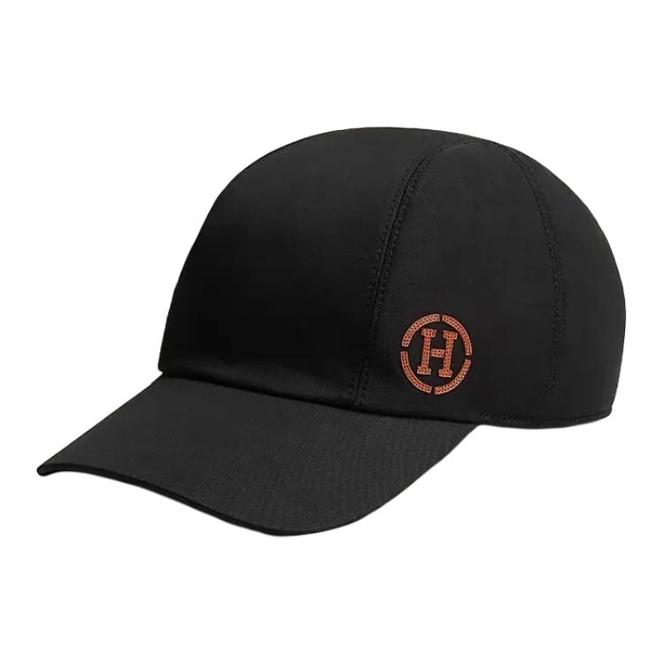 HERMES Miles H Circle Unisex Black Baseball Cap H231053N 0257