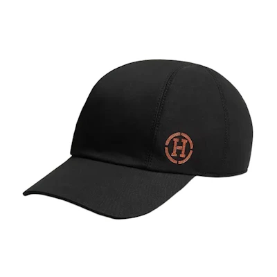 HERMES Miles H Circle Unisex Black Baseball Cap H231053N 0257