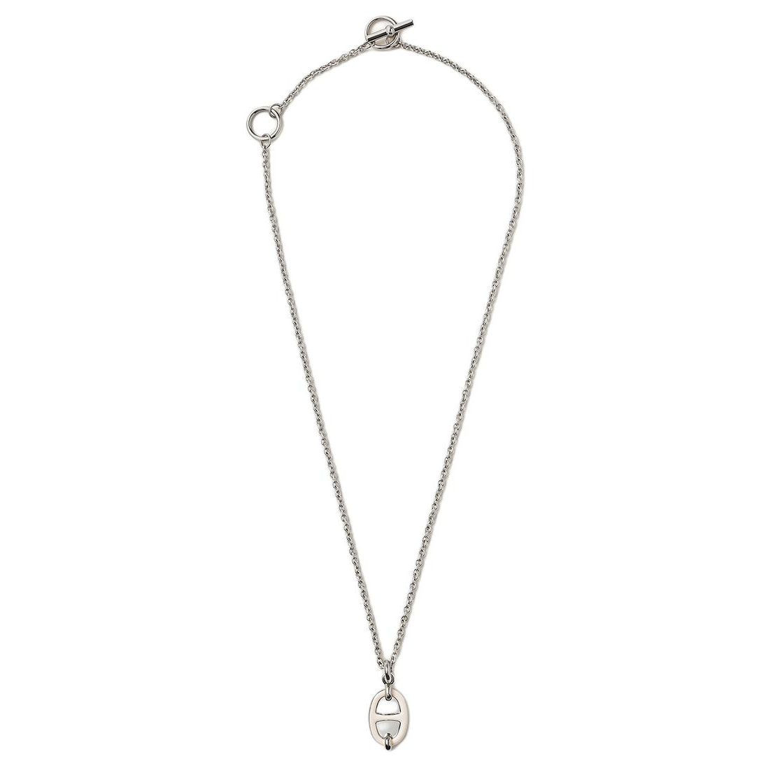 HERMES Mini Maillon Palladium-Plated Unisex Silver Necklace. H100053FP 圖 3