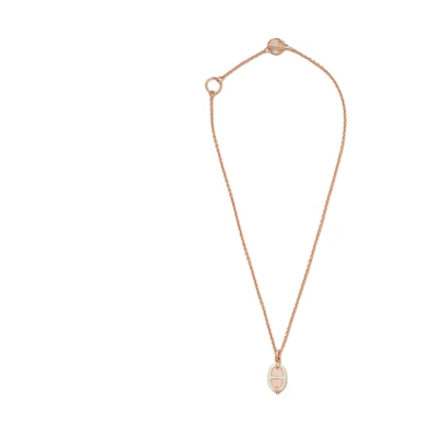 HERMES Mini Maillon Rose Gold Necklace Unisex Couple Design H100053FO