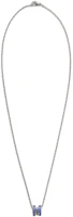 Sizing HERMES Mini Pop H Palladium-Plated Necklace with Letter Logo Design Unisex Multicolor 107428830