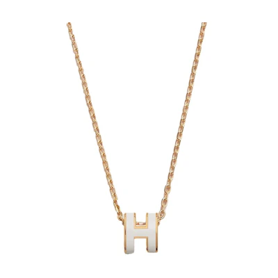 Hermes Mini Pop H Pendant Blanc