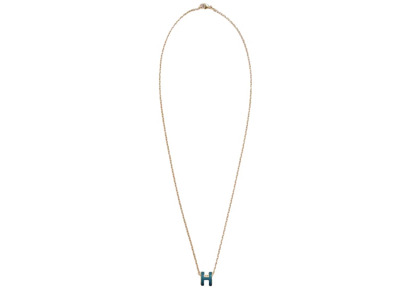 Order Liontin Hermes Mini Pop H Emas-tone Biru Jean