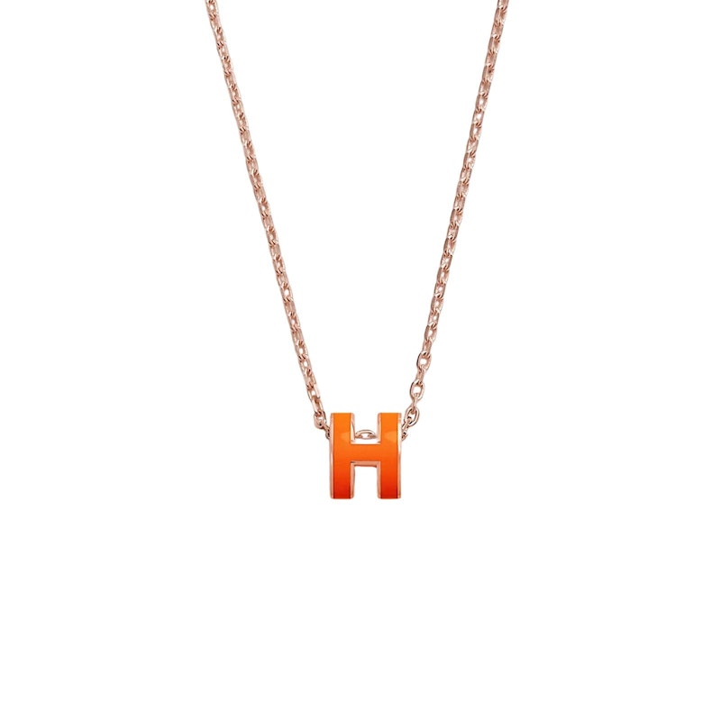 Hermes Mini Pop H Pendant Orange Soie