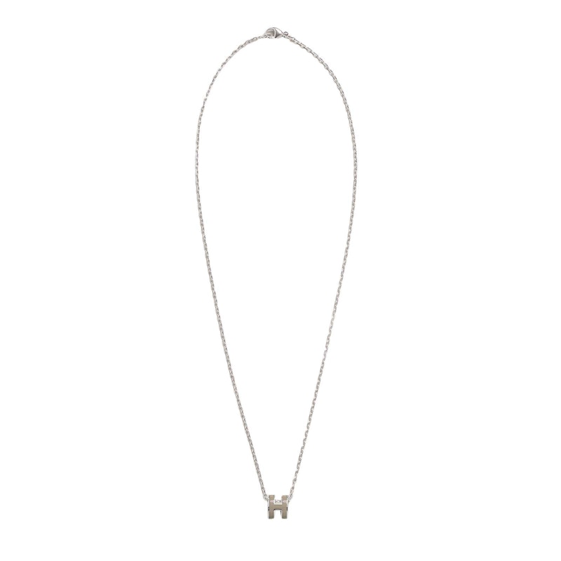 Order 愛馬仕迷你Pop H吊墜鈀色調 Marron Glace