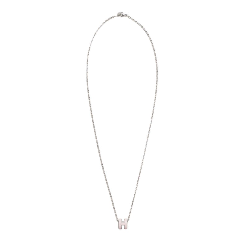 Order Hermes Kalung Liontin Mini Pop H Rose Dragee Warna Paladium