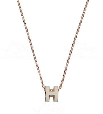 Hermes Mini Pop H Pendant Rose Gold-tone Blanc Buy Hermes Mini Pop H Pendant Rose Gold-tone Blanc