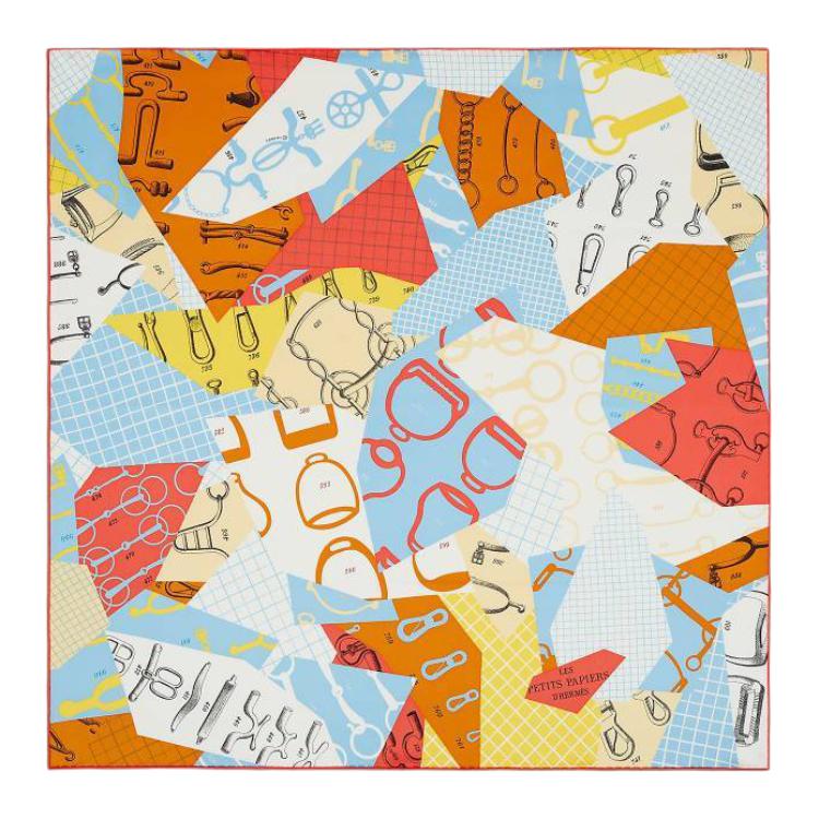 HERMES Multicolor Silk Scarf with Colorblock Design for All Users. H983966S09
