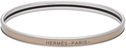 HERMES Narrow Enamel Bracelet Brown Unisex Couple Design with Letter Engraving. H240001FP19 HERMES Narrow Enamel Bracelet Brown Unisex Couple Design with Letter Engraving. H240001FP19