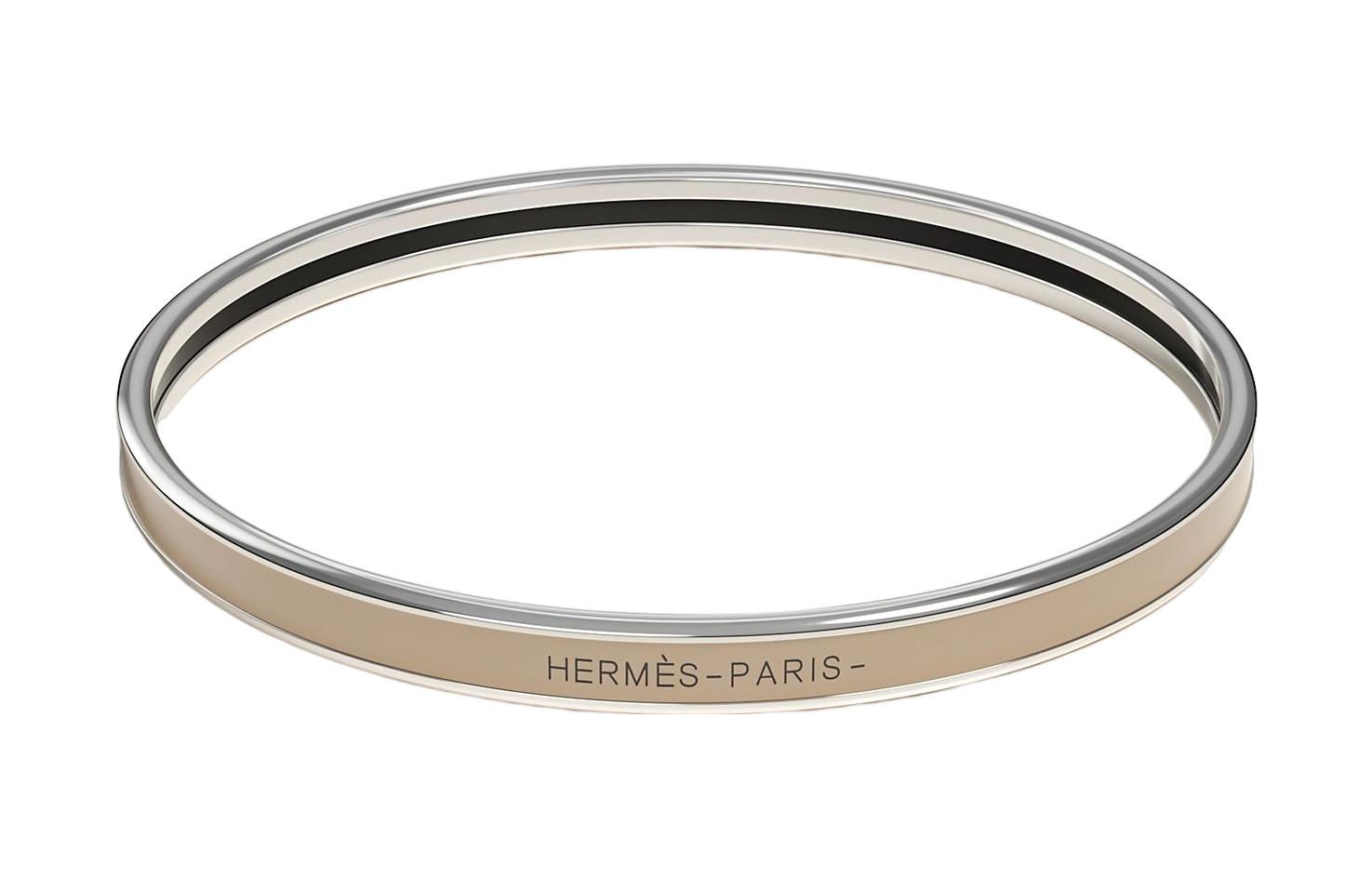 Order HERMES Gelang Enamel Tipis Coklat Unisex Desain Couple dengan Ukiran Huruf. H240001FP19