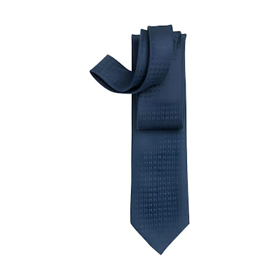 HERMES Navy Blue 'H Jacquard' Silk Tie H030189T-11