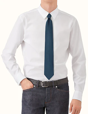 HERMES 海軍藍 H 字提花真絲領帶 H030189T-11 Lookbook HERMES 海軍藍 H 字提花真絲領帶 H030189T-11