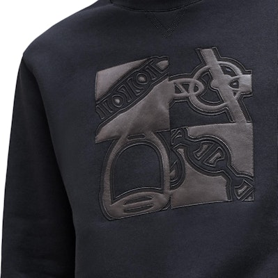 HERMES Navy Blue Lambskin Patch Crewneck Pullover Sweatshirt. H467810HA01 Shop HERMES Navy Blue Lambskin Patch Crewneck Pullover Sweatshirt. H467810HA01