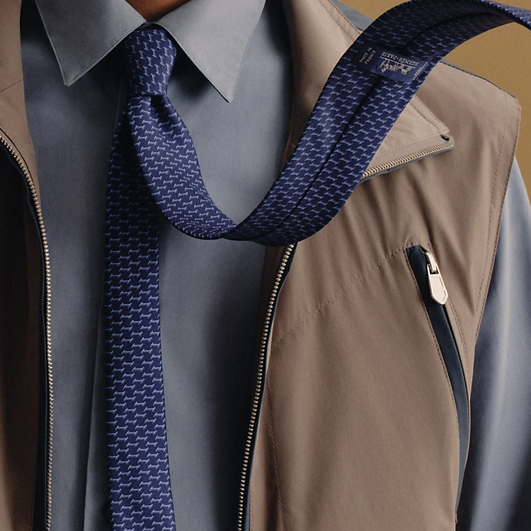 HERMES Navy Blue  Tie with Airplane Print Design H006317Tv03 圖 3