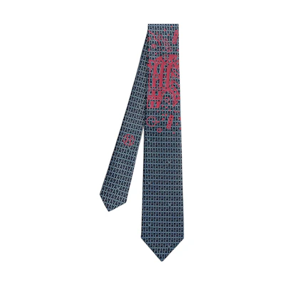 HERMES Navy Blue Tie with Minimalist Horse Pattern H159336T-01