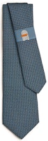 HERMES Navy Blue Tie with Patterned Print Design H006347T 21 HERMES Navy Blue Tie with Patterned Print Design H006347T 21
