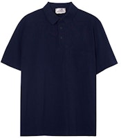 HERMES Navy Blue Solid Color Embroidered Logo Button-Collar Polo Shirt H072325HA01 HERMES Navy Blue Solid Color Embroidered Logo Button-Collar Polo Shirt H072325HA01