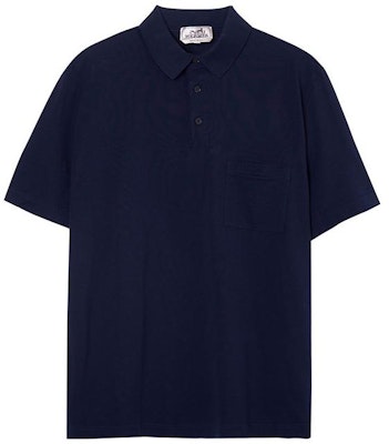 에르메스 네이비 블루 로고 자수 버튼 칼라 폴로 셔츠 H072325HA01 Order 에르메스 네이비 블루 로고 자수 버튼 칼라 폴로 셔츠 H072325HA01