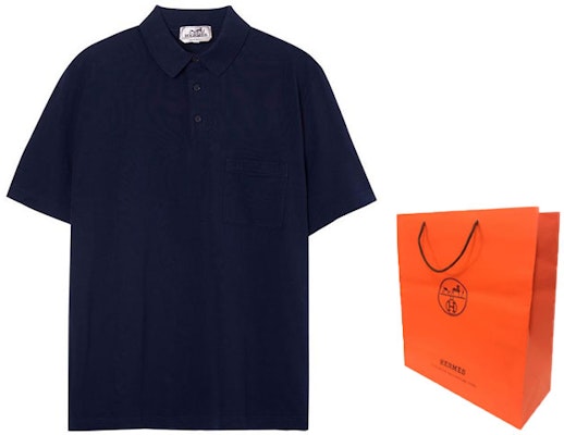 에르메스 네이비 블루 로고 자수 버튼 칼라 폴로 셔츠 H072325HA01 Shop 에르메스 네이비 블루 로고 자수 버튼 칼라 폴로 셔츠 H072325HA01