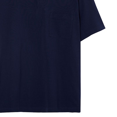 에르메스 네이비 블루 로고 자수 버튼 칼라 폴로 셔츠 H072325HA01 Sizing 에르메스 네이비 블루 로고 자수 버튼 칼라 폴로 셔츠 H072325HA01