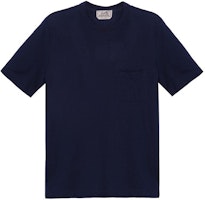 HERMES Navy Blue Solid Pocket Crew Neck Short Sleeve T-Shirt. H072025HA01 HERMES Navy Blue Solid Pocket Crew Neck Short Sleeve T-Shirt. H072025HA01