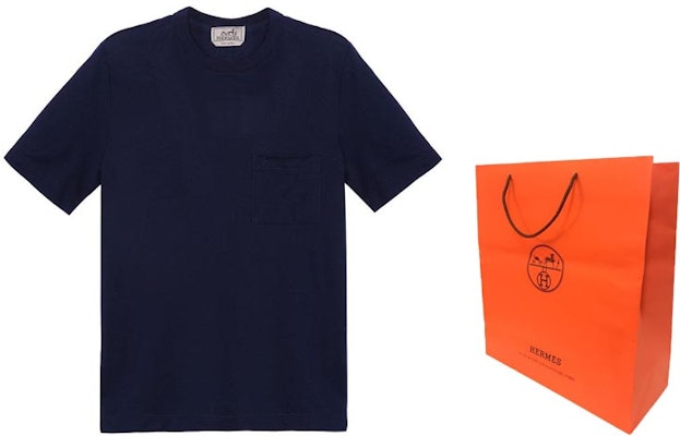 Camiseta HERMES Azul Marino Bolsillo Cuello Redondo Manga Corta. H072025HA01 Shop Camiseta HERMES Azul Marino Bolsillo Cuello Redondo Manga Corta. H072025HA01