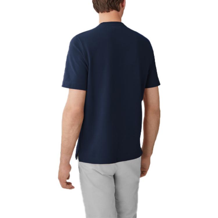 Sizing Camiseta HERMES Azul Marino Bolsillo Cuello Redondo Manga Corta. H072025HA01