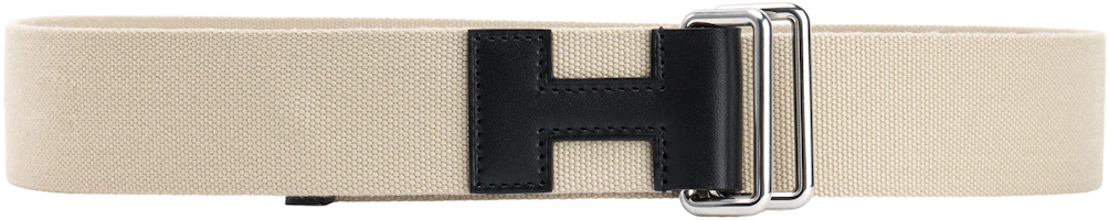 HERMES Nomade Beige 4cm Leather Belt with Silver Buckle for Men. H081697CKAAM HERMES Nomade Beige 4cm Leather Belt with Silver Buckle for Men. H081697CKAAM