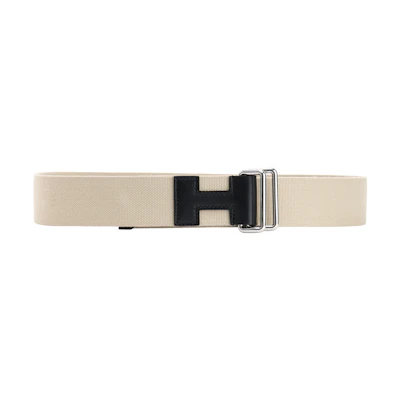 HERMES Nomade Beige 4cm Leather Belt with Silver Buckle for Men. H081697CKAAM