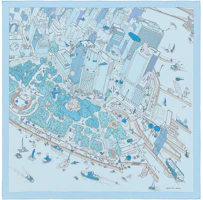 Order Hermes NYC Battery Park Square Scarf Blue H003164S-08