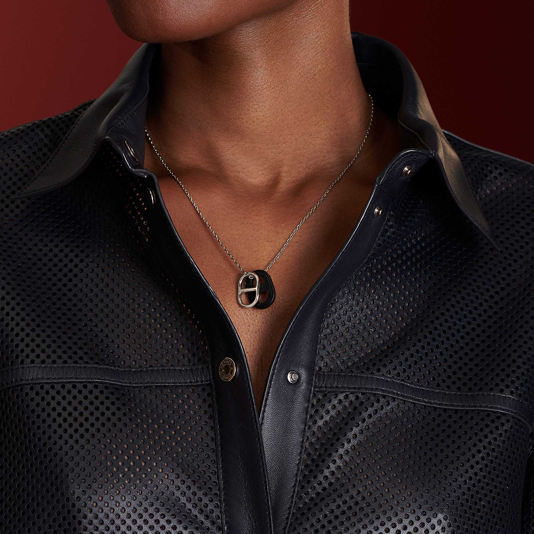 HERMES O'Maillon Gold/Black Calfskin Sweater Necklace H079528CC89 圖 5