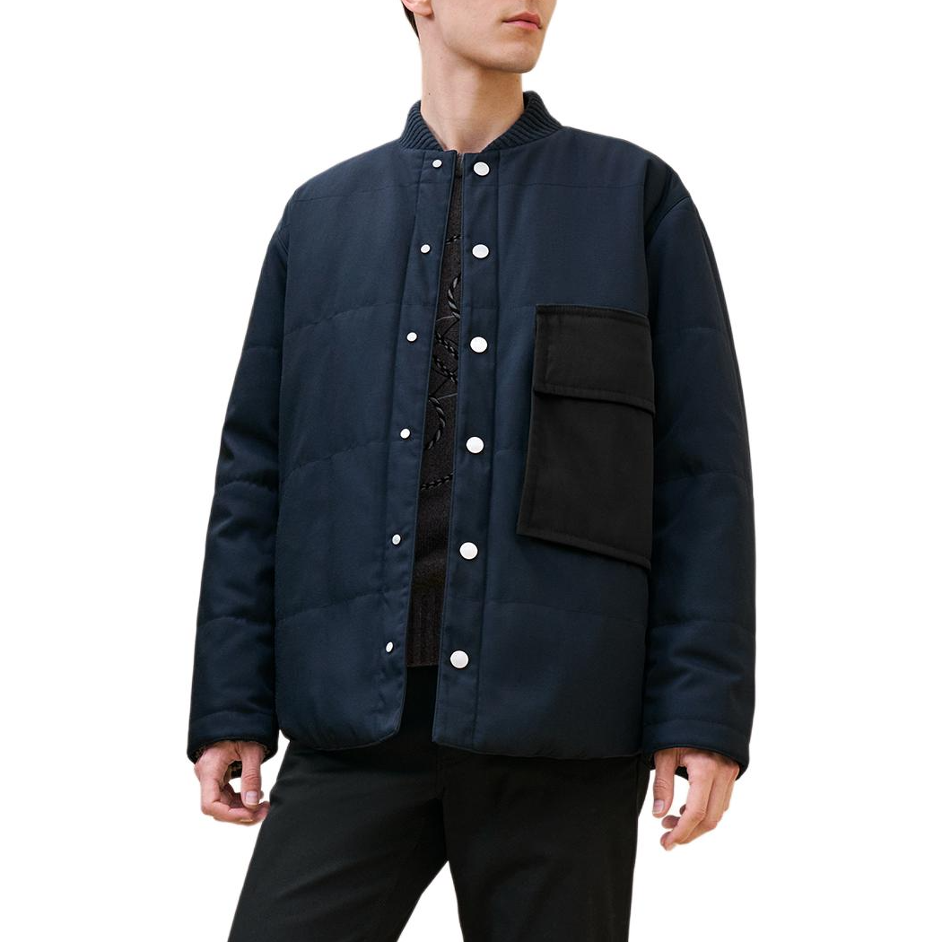 Hermes Ocean Blue Contrast Button-Up Long Sleeve Jacket H462780HI01