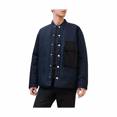 Hermes Ocean Blue Contrast Button-Up Long Sleeve Jacket H462780HI01