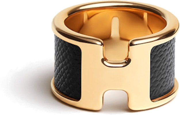 HERMES Olympe Black Metal Ring Unisex Modern Luxury Couple Style H500059FC89M Order HERMES Olympe Black Metal Ring Unisex Modern Luxury Couple Style H500059FC89M