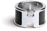 Buy HERMES Olympe Large Leather Palladium Ring Unisex Couple Black H500059FK89L