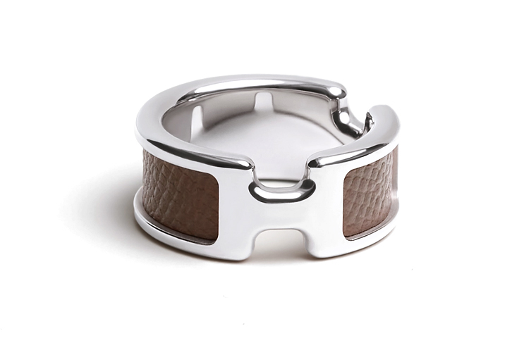 HERMES Olympus Ring Small Metal Unisex Couple Grey. H500058FK18S