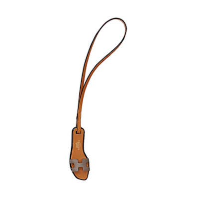 HERMES Oran Nano Leather Slipper Charm Unisex Keychain Couple Accessory H080148CAAC