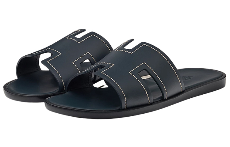 HERMES Oran Sandal 'Black Calfskin'