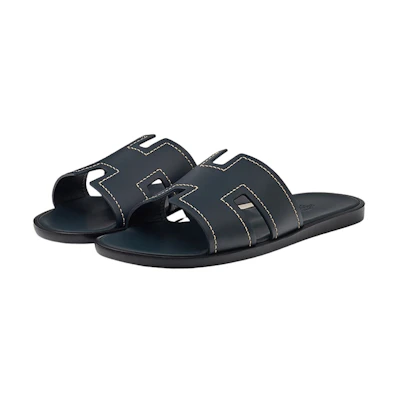 HERMES Oran Sandal 'Black Calfskin'