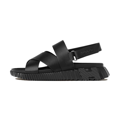 HERMES Oran Sandal 'Black Electric Calfskin'