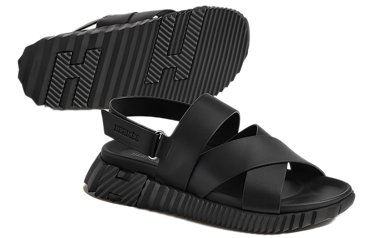 HERMES Oran Sandal 'Black Electric Calfskin' 圖 5