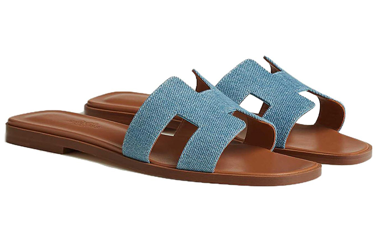 HERMES Oran Sandal 'Denim Blue & Brown' 圖 4