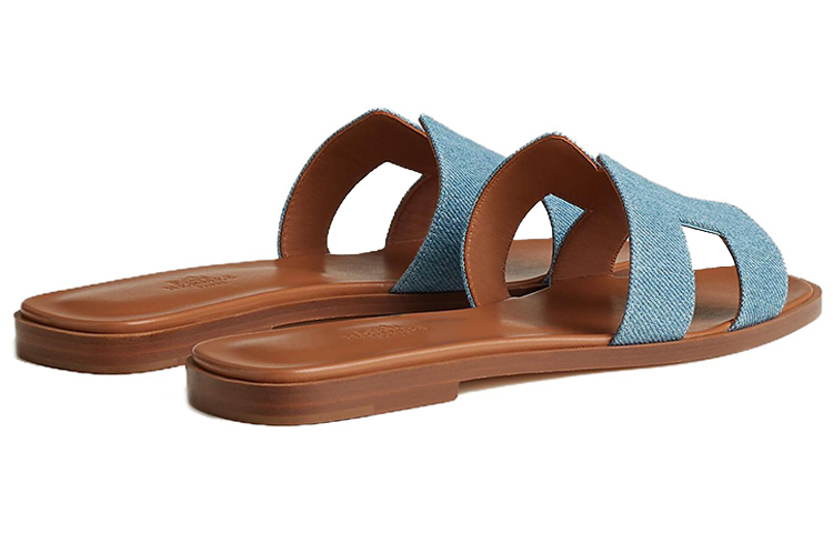 HERMES Oran Sandal 'Denim Blue & Brown' 圖 5