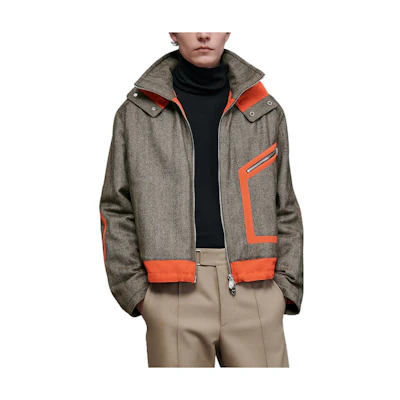 Hermes Orange Hooded Jacket with Detachable Design and Dual Zippers H262120HC3X