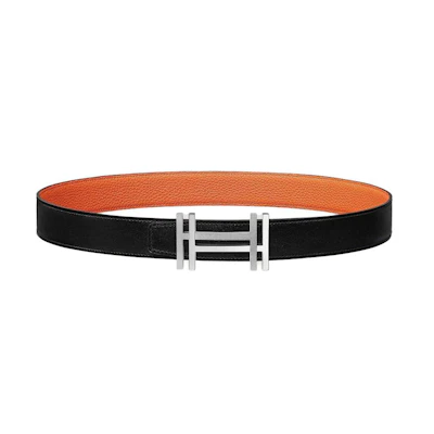 HERMES Ostrich Leather Belt for Men - Black 3.2cm H066050CK05H073967CAAE080