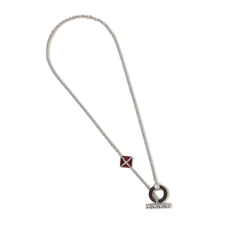 HERMES Palladium-Plated Red Pendant Necklace for Men. 105113315 圖 4