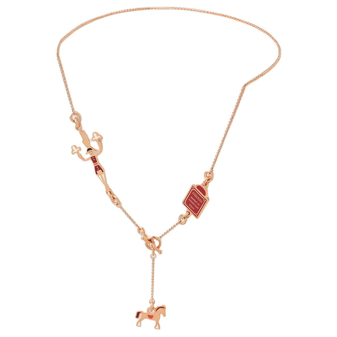 HERMES Parade Necklace Rose Gold Unisex Couple Design with Two-Tone Style H100005FO 圖 2